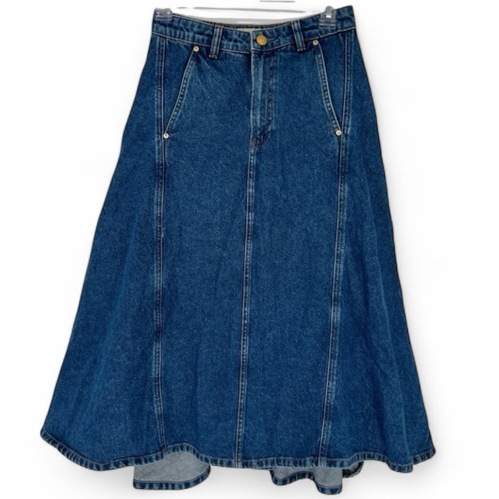 DL1961‎ Denim Midi Twirl Skirt 25 Sample